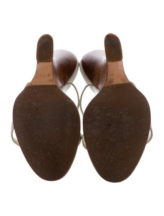 Salvatore Ferragamo Gancini Logo Leather T-Strap Sandals