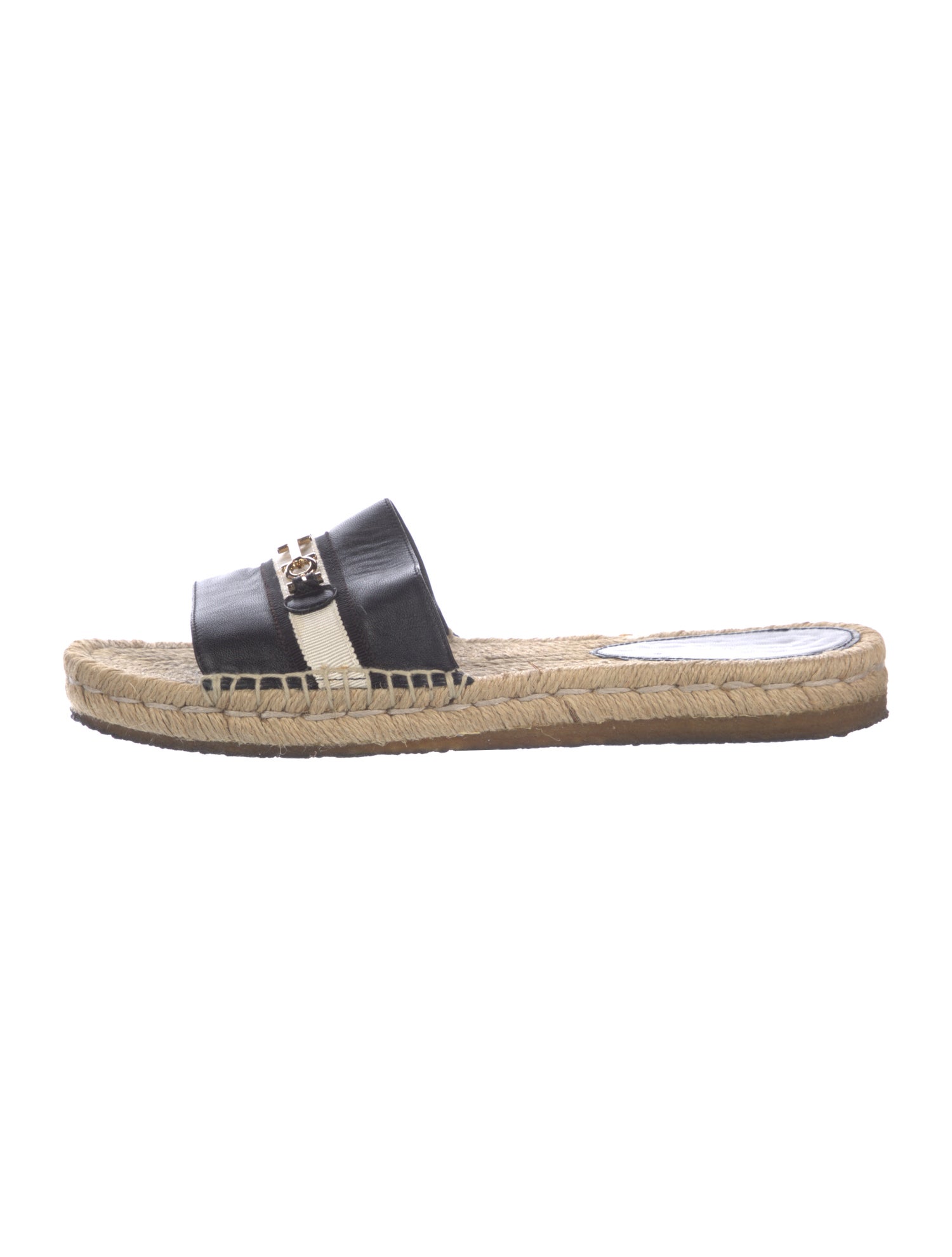 Salvatore Ferragamo Gancini Logo Leather Espadrilles