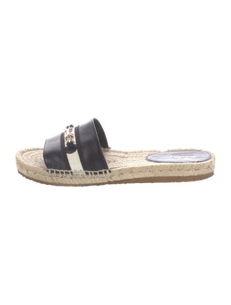 Salvatore Ferragamo Gancini Logo Leather Espadrilles
