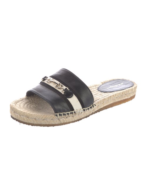 Salvatore Ferragamo Gancini Logo Leather Espadrilles