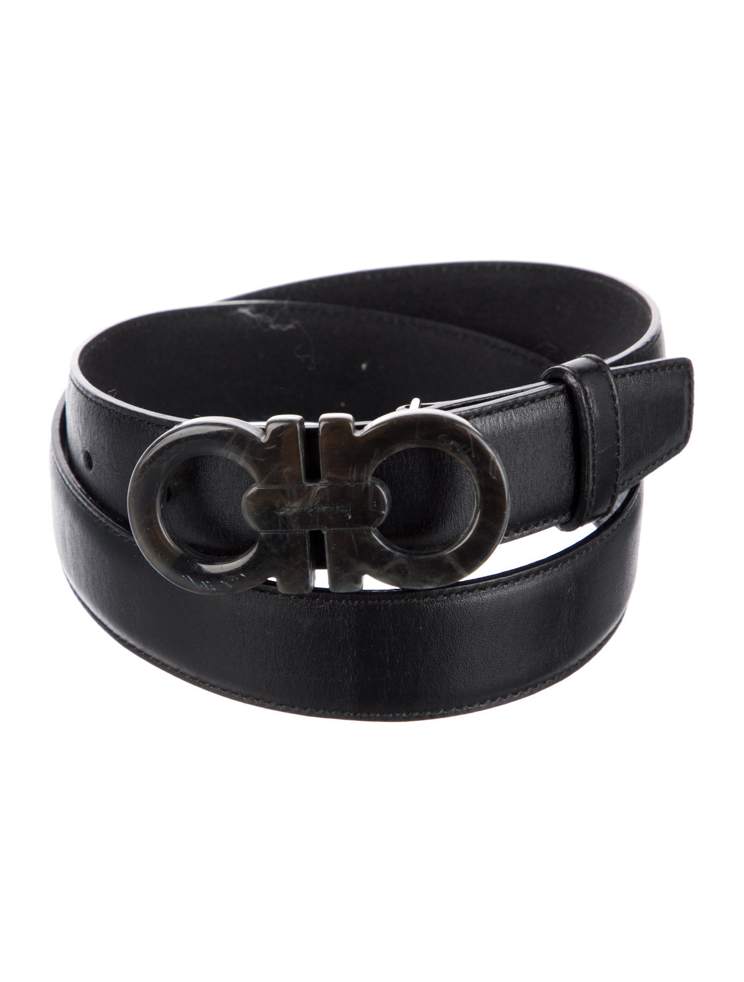 Salvatore Ferragamo Skinny Leather Belt Kit