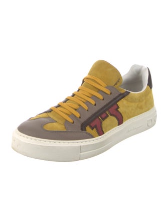 Salvatore Ferragamo Suede Printed Sneakers