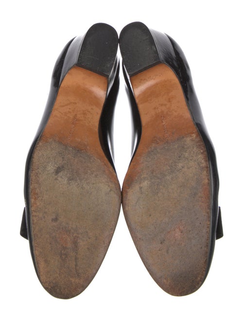 Salvatore Ferragamo Patent Leather Bow Accents Flats