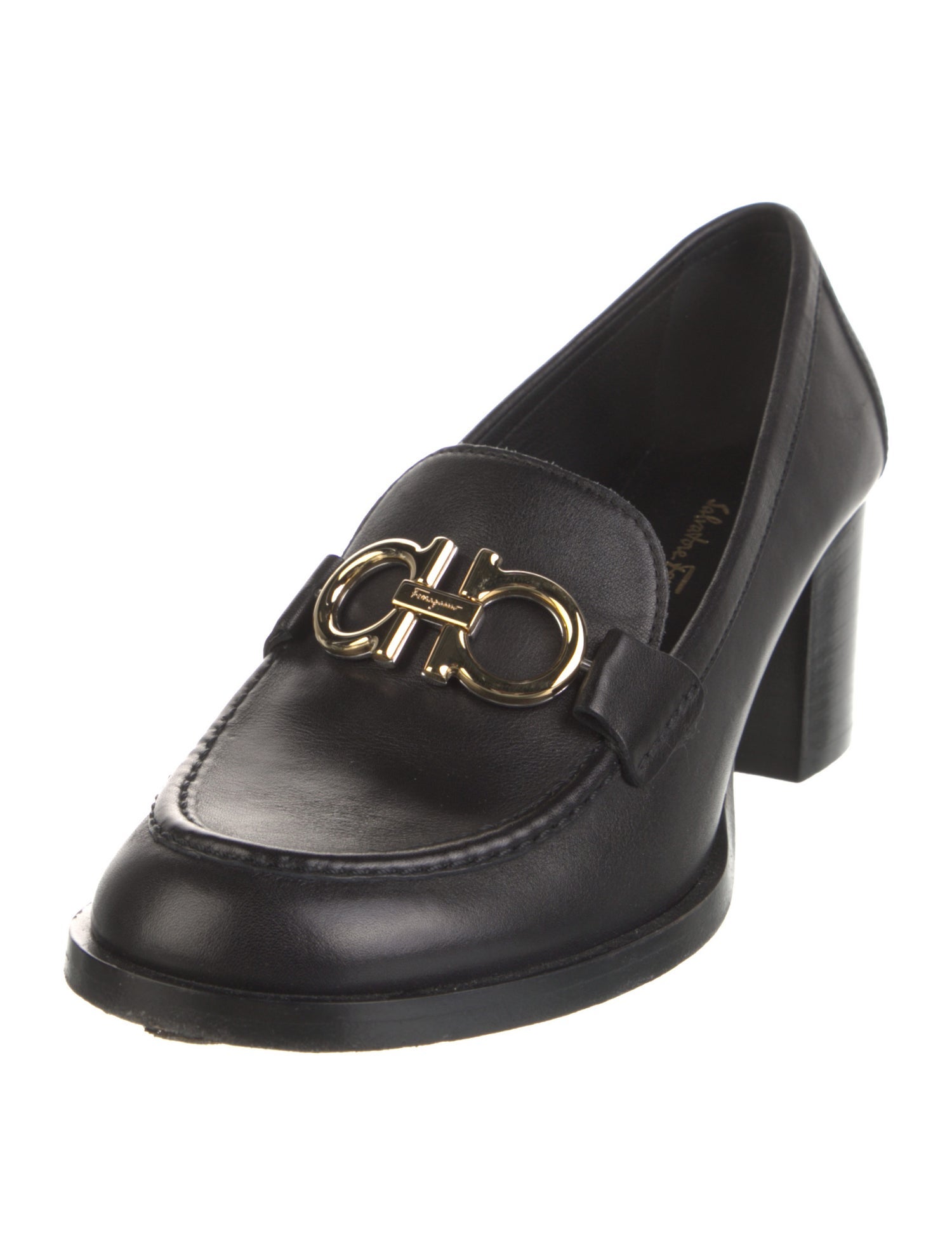 Salvatore Ferragamo Gancini Logo Leather Pumps