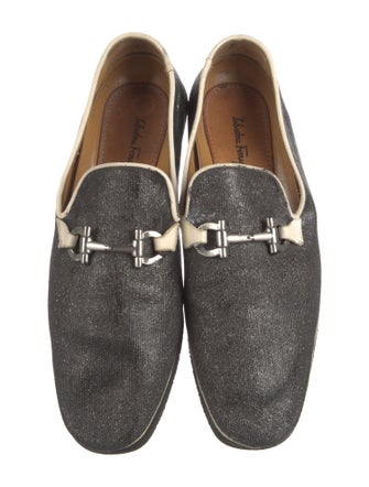 Salvatore Ferragamo Horsebit Accent Glitter Accents Loafers