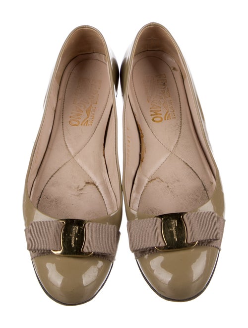 Salvatore Ferragamo Vara Bow Accent Patent Leather Ballet Flats