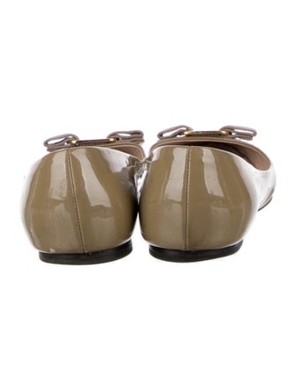 Salvatore Ferragamo Vara Bow Accent Patent Leather Ballet Flats