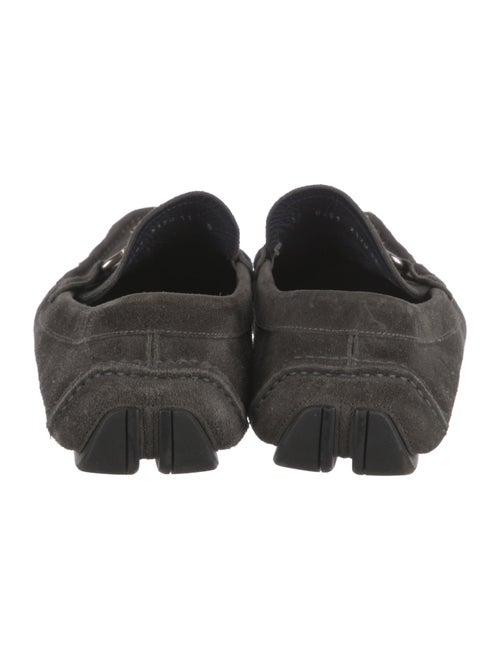 Salvatore Ferragamo Suede Chain-Link Accents Moccasins