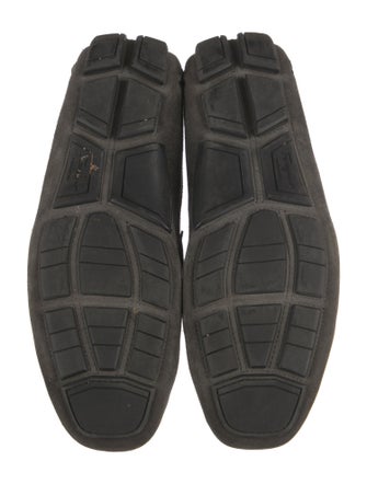 Salvatore Ferragamo Suede Chain-Link Accents Moccasins