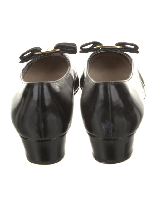Salvatore Ferragamo Patent Leather Bow Accents Pumps
