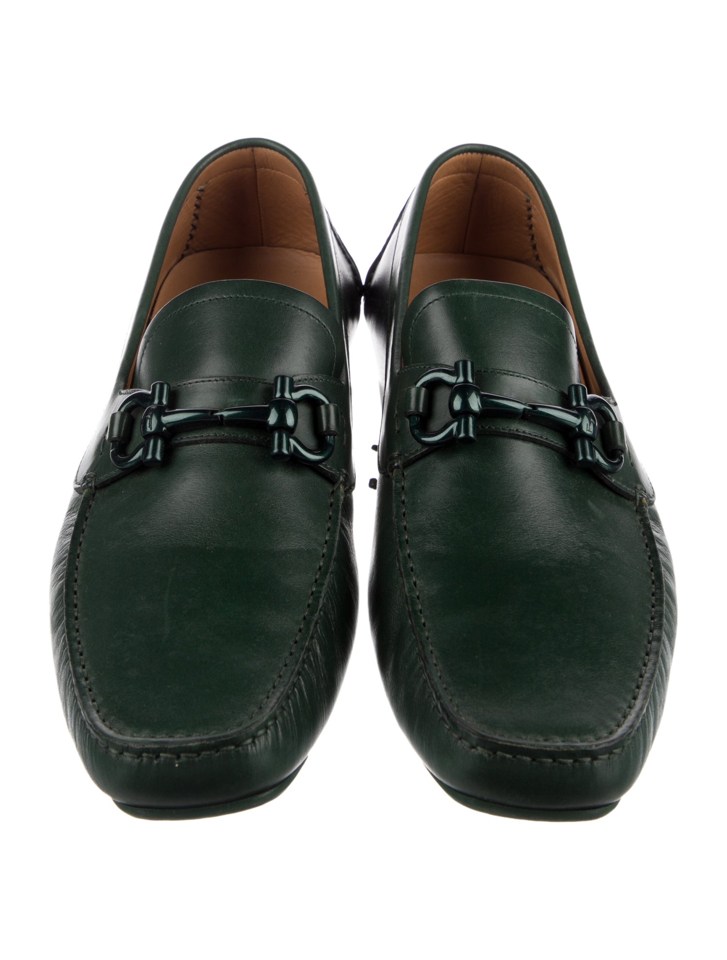 Salvatore Ferragamo Leather Chain-Link Accents Espadrilles