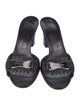 Salvatore Ferragamo Leather Fringe Trim Accent Slides