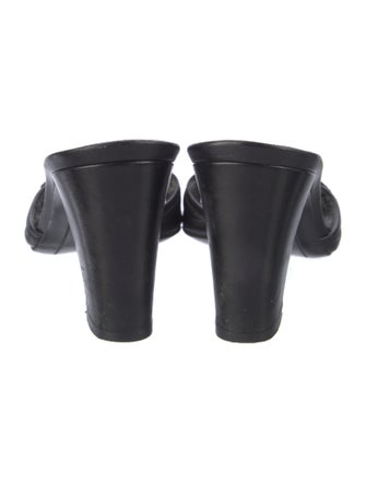 Salvatore Ferragamo Leather Fringe Trim Accent Slides