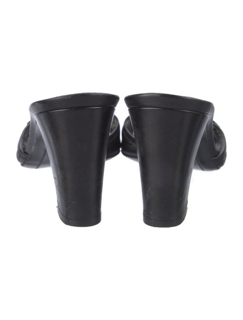 Salvatore Ferragamo Leather Fringe Trim Accent Slides