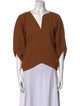 Salvatore Ferragamo V-Neck Three-Quarter Sleeve Blouse
