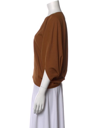 Salvatore Ferragamo V-Neck Three-Quarter Sleeve Blouse