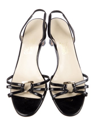 Salvatore Ferragamo Patent Leather Slingback Sandals