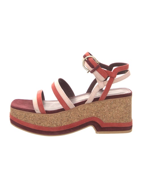 Salvatore Ferragamo Suede Colorblock Pattern Espadrilles