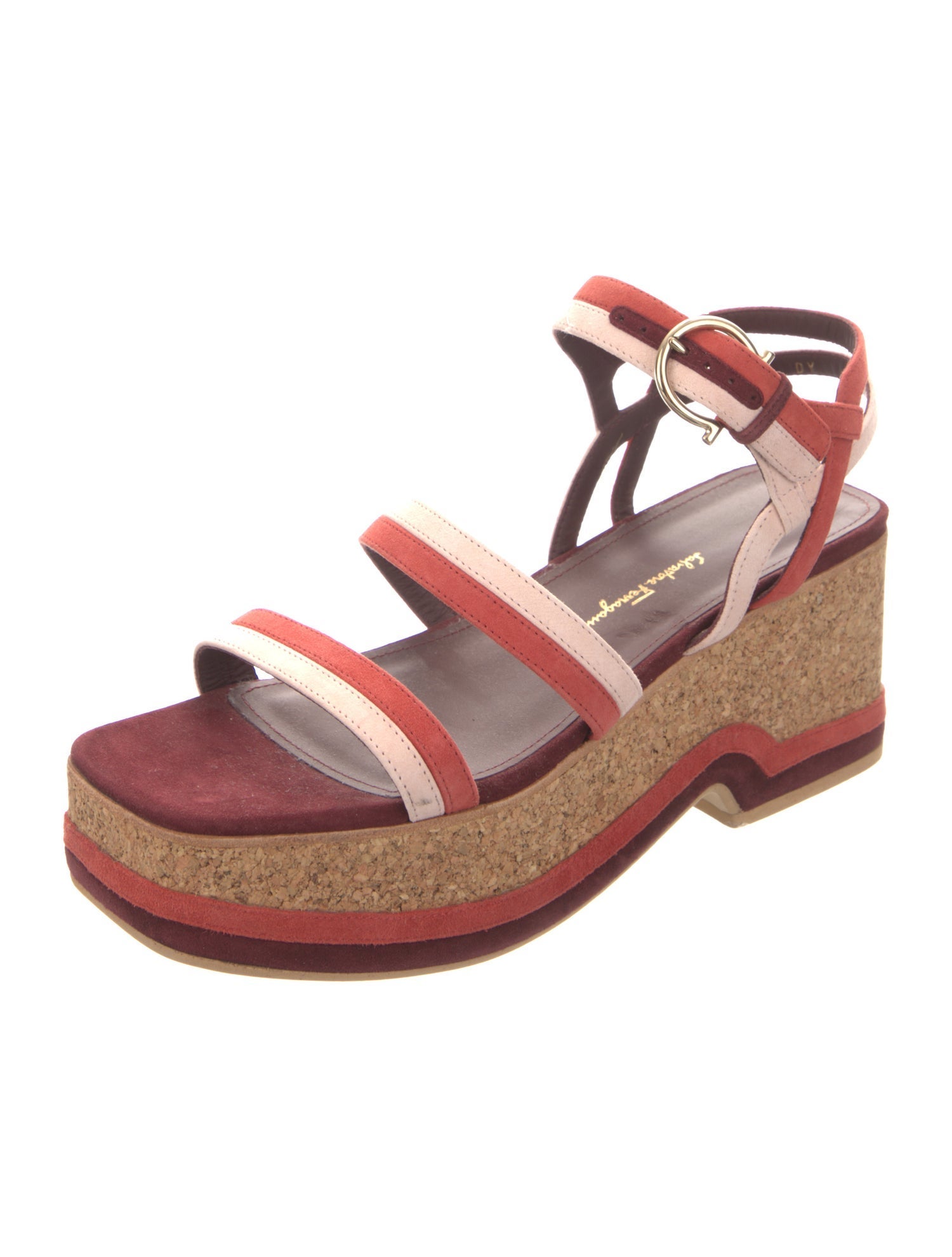 Salvatore Ferragamo Suede Colorblock Pattern Espadrilles