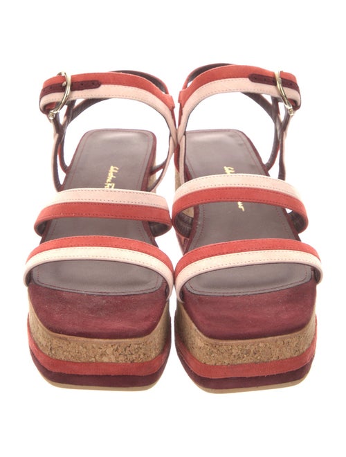 Salvatore Ferragamo Suede Colorblock Pattern Espadrilles