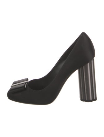 Salvatore Ferragamo Satin Bow Accents Pumps