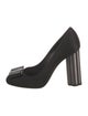 Salvatore Ferragamo Satin Bow Accents Pumps