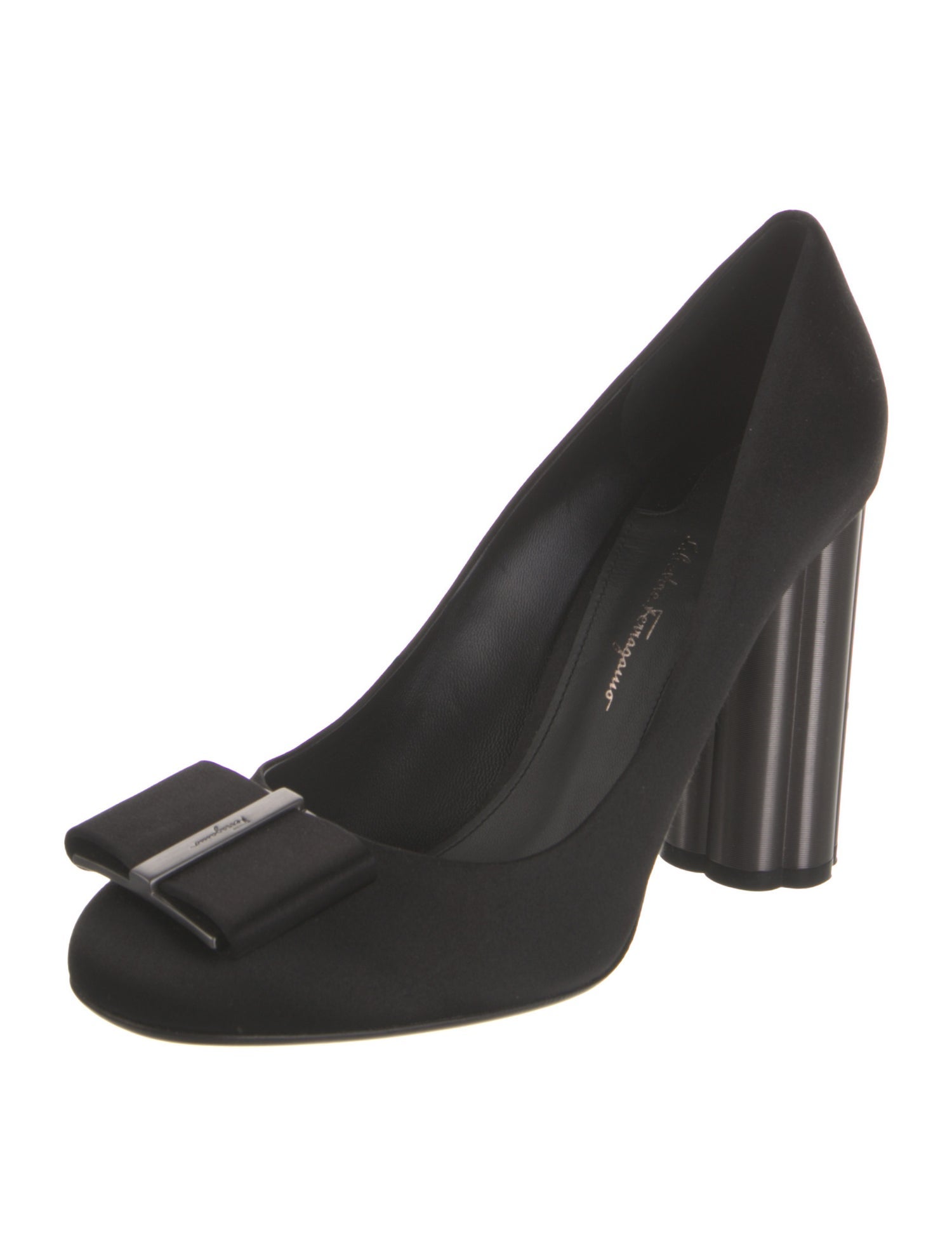 Salvatore Ferragamo Satin Bow Accents Pumps