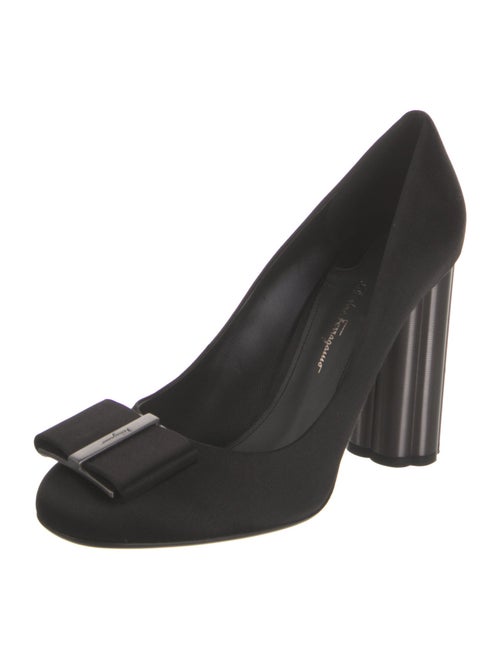 Salvatore Ferragamo Satin Bow Accents Pumps