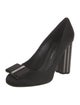 Salvatore Ferragamo Satin Bow Accents Pumps
