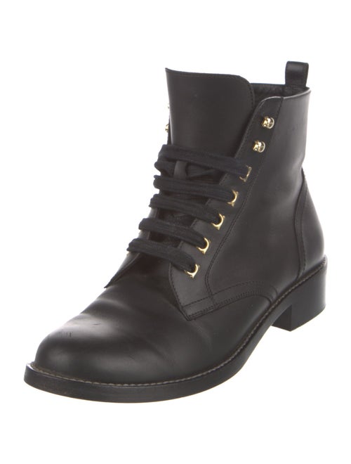 Salvatore Ferragamo Leather Combat Boots