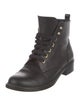 Salvatore Ferragamo Leather Combat Boots