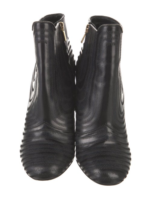 Salvatore Ferragamo Leather Embroidered Accent Chelsea Boots