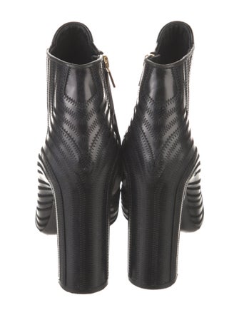 Salvatore Ferragamo Leather Embroidered Accent Chelsea Boots