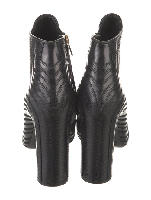 Salvatore Ferragamo Leather Embroidered Accent Chelsea Boots