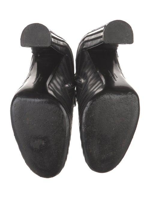 Salvatore Ferragamo Leather Embroidered Accent Chelsea Boots