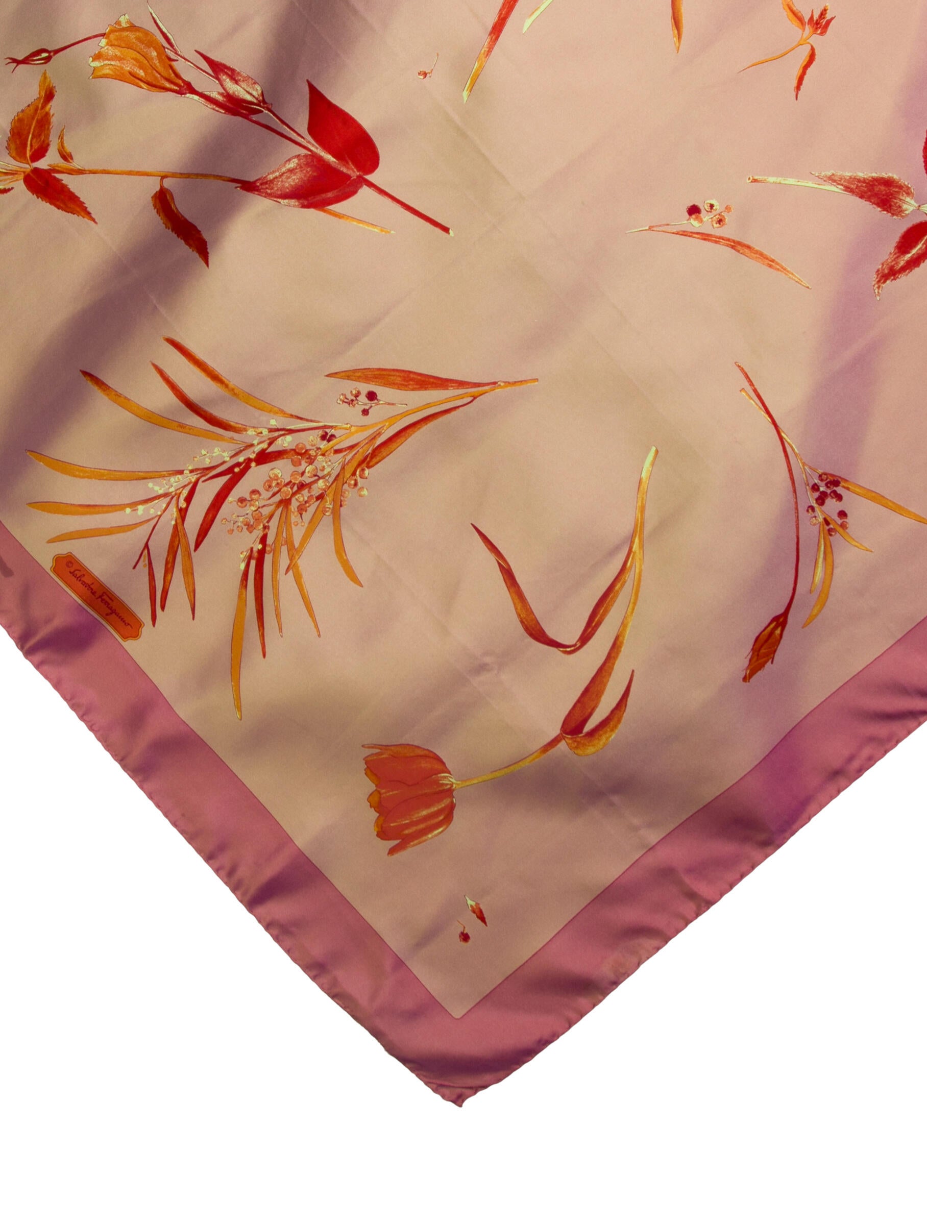 Salvatore Ferragamo Silk Floral Print Scarf