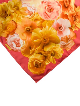 Salvatore Ferragamo Silk Floral Print Scarf