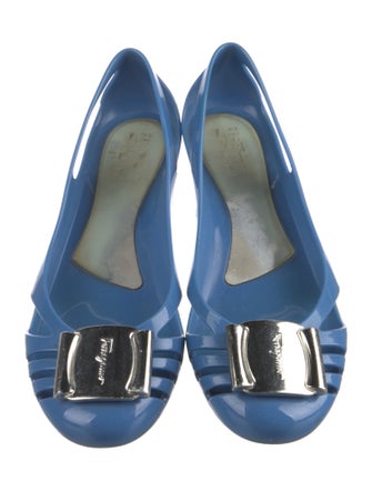 Salvatore Ferragamo Rubber Cutout Accent Flats