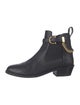 Salvatore Ferragamo Gancini Logo Leather Chelsea Boots