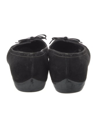 Salvatore Ferragamo Suede Bow Accents Flats