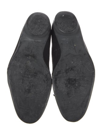 Salvatore Ferragamo Suede Bow Accents Flats