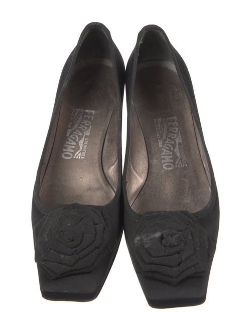 Salvatore Ferragamo Satin Grosgrain Trim Flats