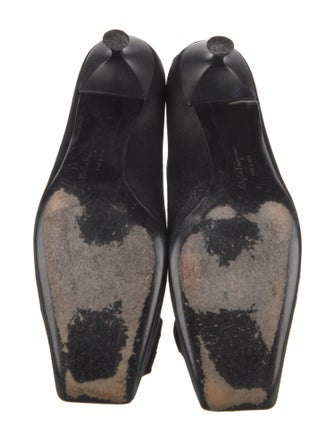 Salvatore Ferragamo Satin Grosgrain Trim Flats