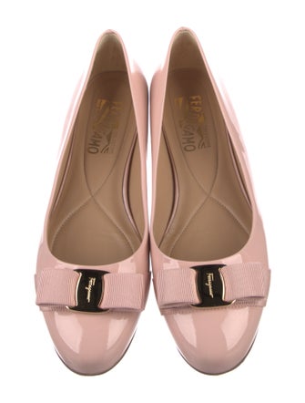 Salvatore Ferragamo Vara Bow Accent Patent Leather Ballet Flats