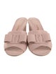 Salvatore Ferragamo Vara Bow Accent Embossed Leather Slides