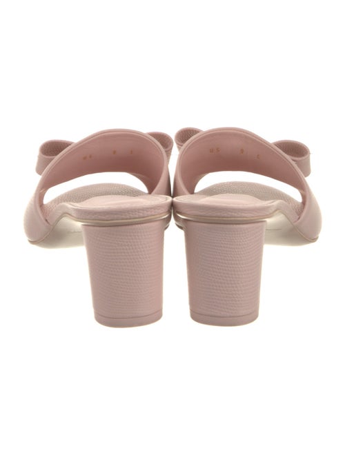 Salvatore Ferragamo Vara Bow Accent Embossed Leather Slides