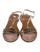 Salvatore Ferragamo Leather Chain-Link Accents T-Strap Sandals