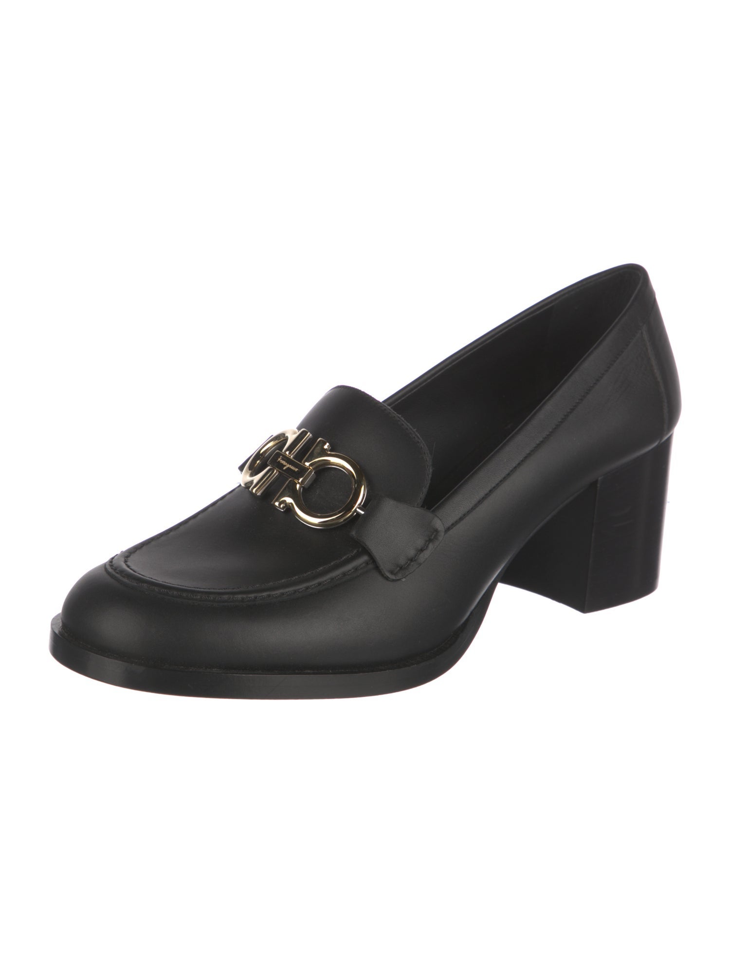 Salvatore Ferragamo Gancini Logo Leather Pumps
