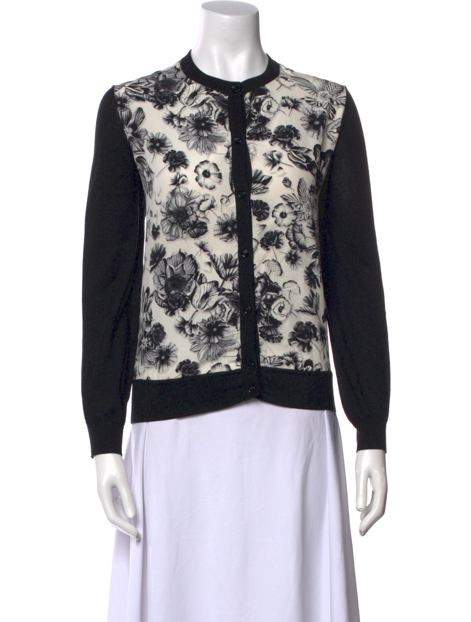 Salvatore Ferragamo Floral Print Crew Neck Sweater