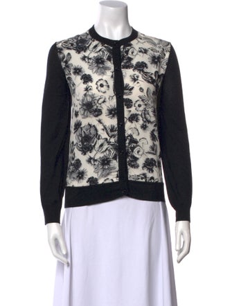 Salvatore Ferragamo Floral Print Crew Neck Sweater